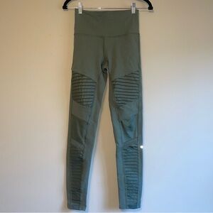 Olive green moto leggings